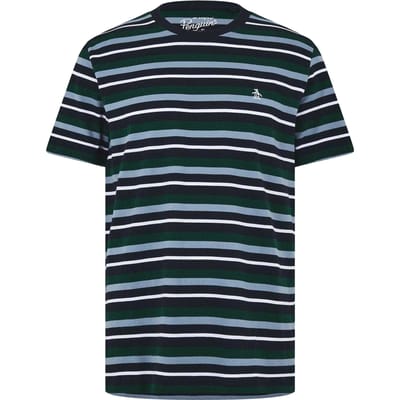 Original Penguin Heren 4 Stripes T-Shirt (Yale Blauw)