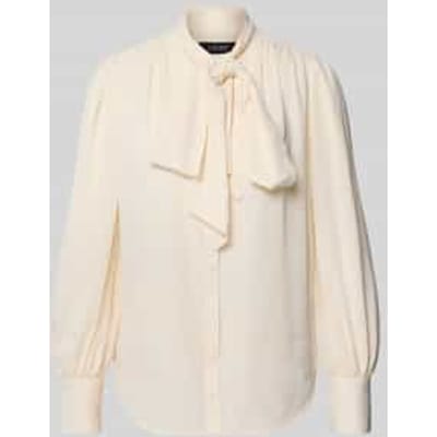 Regular fit blouse met lange mouwen met strikkraag