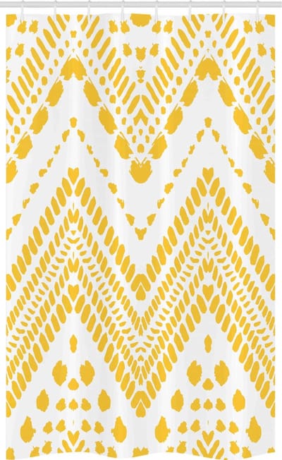 ABAKUHAUS Douchegordijn – Chevron Geel Mosterd – 120x180 cm