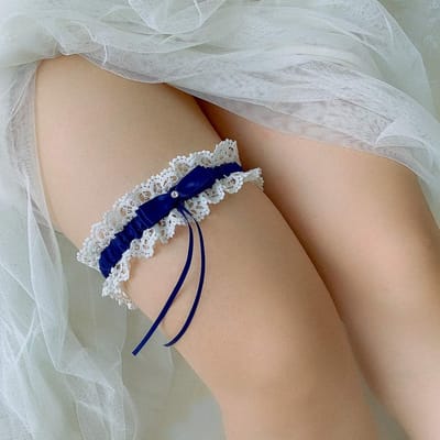 Bruids Kousenband met Kant en Strik - Handgemaakt voor Dames