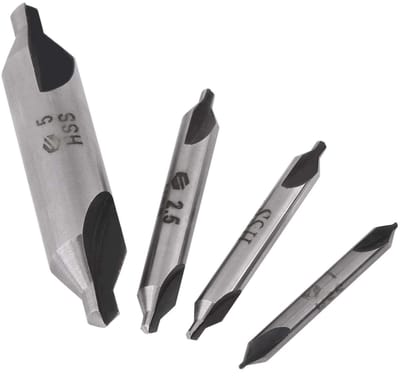 Dailygoods- Centerboor Set 4 Stuks - HSS Verzinkboor - Draaibank Bit - 60 Graden - Nauwkeurige Positionering - Hoogwaardig Materiaal - Boorset