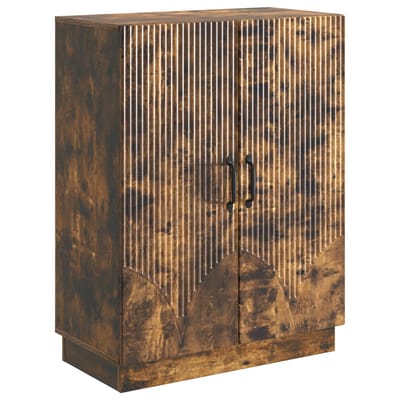 vidaXL - Dressoir - Gerookt - eiken - 66 - x - 34,5 - x - 87 - cm - Bewerkt - hout