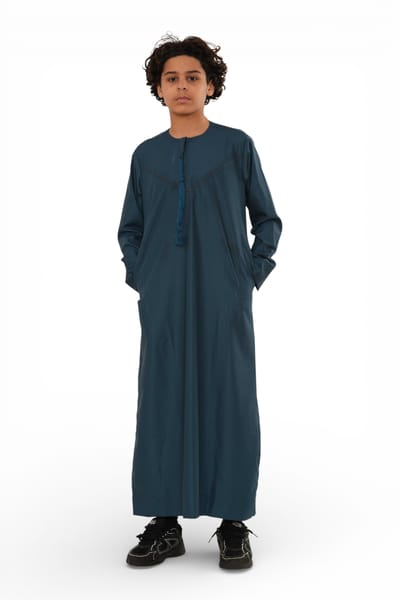 Kinderen Jongens Ramadan Eid Blauwe Marokkaanse Jubba Robe Djellaba Thobe - K-TT008