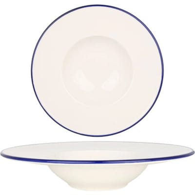 Rinart Pastabord - Blue Edge - Porselein - 28 cm (400cc) - set van 2