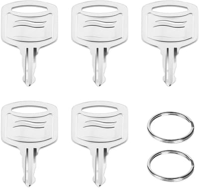 5 stuks 1100 toiletpapierdispensersleutel, toiletpapierhouder sleutelvervanging met 2 stuks sleutelringen, metalen papieren handdoekdispensersleutels, zilver compatibel met Tork Sca 1100 voor