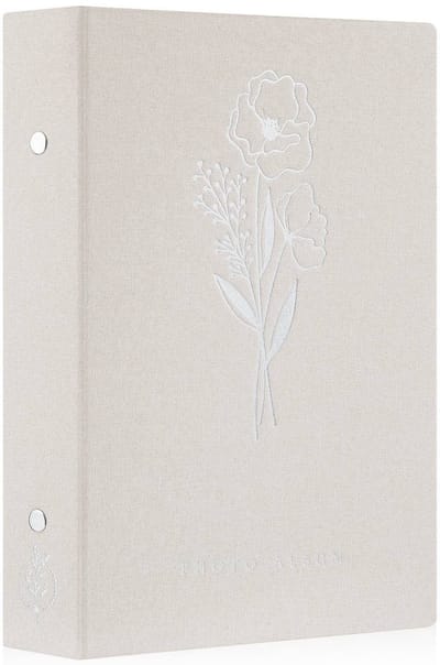 Dailygoods- Fotoalbum 300 Foto's - Insteekalbum - Linnen Omslag - Waterdicht - Zuurvrij - Luxe Zilveren Print - Fotoalbum Voor Liggende Foto's