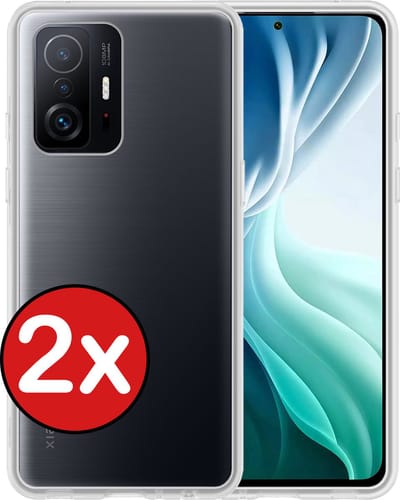 Hoesje - 2 Stuks - Geschikt voor Xiaomi 11T - Sterk & Shockproof - Telefoonhoes - Back Cover - Case Siliconen - Telefoon Hoes - Transparant