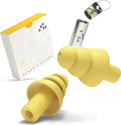 Shush Biker Earplugs - Motor oordoppen van synthetisch rubber - 365x herbruikbaar - Gehoorbescherming tegen windruis op de motor - Keramisch filter met de beste prestaties (SNR 24 dB)