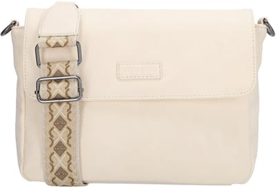 Beagles Malaga Schoudertas Dames - Handtas met telefoonvak - Tas van Imitatieleder met ritssluiting - Crème