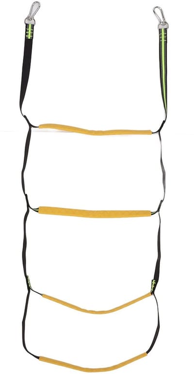 Allecto - Draagbare boottouwladder - Opvouwbare zwemladder - Lichtgewicht en antislip - 4 treden - Voor opblaasbare boten en kajaks - Inclusief dra...