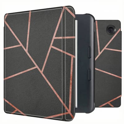 imoshion Design Slim Hard Case Sleepcover met stand voor de Kobo Libra Colour - Black Graphic