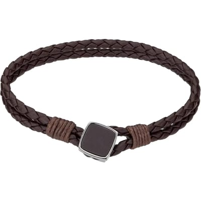 Echt leer en roestvrij stalen armband Philipp Blanc Martin