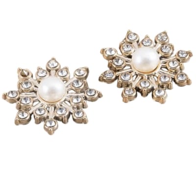Clip oorbellen -Ster -parel -goudkleurig -vol kunststof 2 cm- Geen gaatje- Charme Bijoux