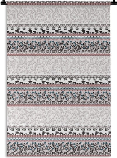 Wandkleed - Wanddoek - Patronen - Safari - Olifant - Afrika - 120x180 cm - Wandtapijt