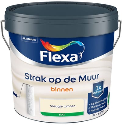 Flexa - Strak Op De Muur Binnen Mat - Vleugje Limoen - Mengverf - 5 L