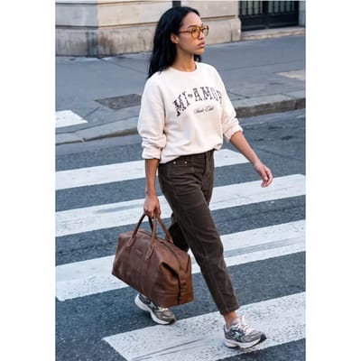 Barrel Leg broek van ribstof – Loose Fit