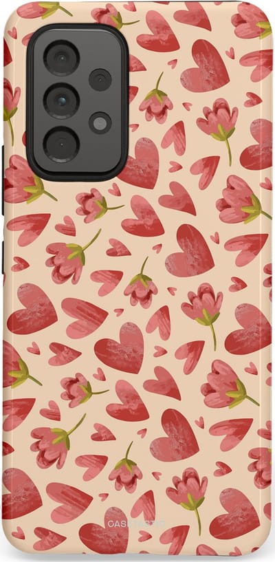 Casetastic Hoesje Geschikt voor Samsung A53 - Stijlvolle Beschermende Duo-layer Case - Verbonden Hartjes