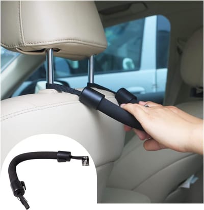 Dailygoods- Steungreep Multifunctioneel - Hoofdsteungreep - Handgreep - Auto-interieur - Voor Ouderen/Kinderen - Zwart, 30,2 x 3,5 cm - Autohandgreep