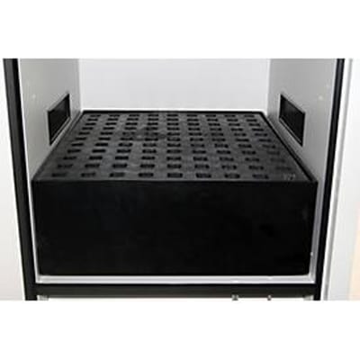 Opvangbak voor asecos zuur- en alkalikasten van de SL-serie, polyethyleen, B 471 x D 567 x H 173 mm, 33,5 l, tot 70 kg