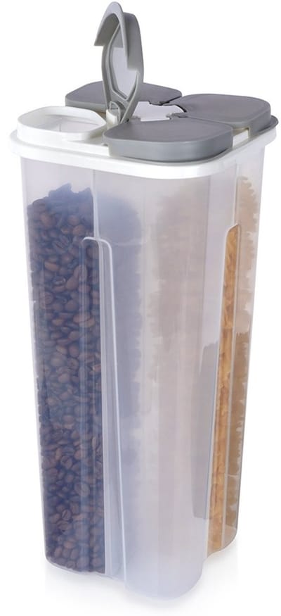 Excellent Houseware - Pojemnik - 3 Liter - Vierdelige Dispenser - Transparant