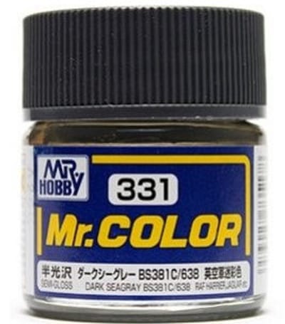 Gunze Mr. Hobby C-331 - Mr. Color 10 ml Dark Seagray BS381C 638 - Lacquer Modelbouwverf