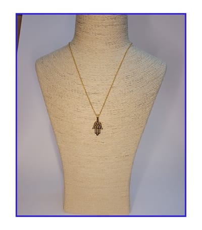 HÕBE – Fatima Goud ketting – 18 Karaat Goud Verguld Staal– Gerecycled Edestaal– Collier – Handgemaakte Sieraad – Accessories – Dames Ketting – Karabijnhaaksluiting – 45 cm Lengte