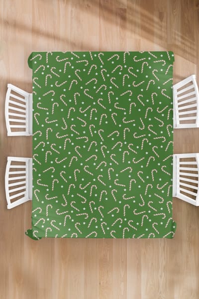 Kerst Tafelkleed - Kerstmis Decoratie - Tafellaken - Kerstmis - Patronen - Zuurstok - Sterren - 180x240 cm - Kerstmis Versiering - Tafeldecoratie Kerstmis - Kerstdecoratie tafel - Tafelversiering