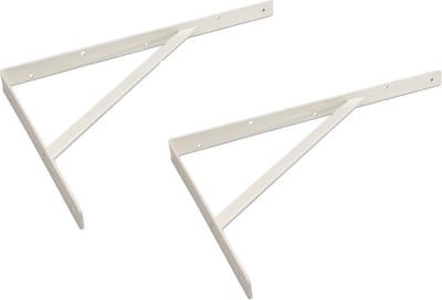 Plankdrager - 2x stuks - staal - wit - 29 x 20 cm - 300 kg - planksteun