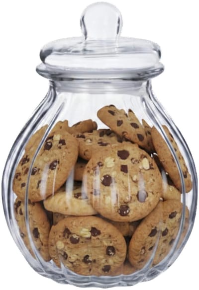 Alessandro luxe voorraadpot - snoeppot - glas - met deksel - 4 liter - koekjes - snoepjes - 20 x 27 cm