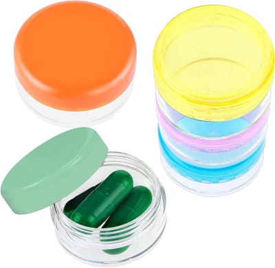 Kleine Pillen Organizer voor Reizen, Set van 5 Stuks, Draagbare Mini Medicijncontainers zonder BPA voor Wallet en Tas