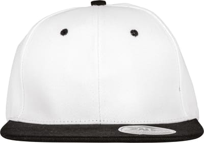 Result Bronx Original Flat Peak Snapback Dual Colour Cap RH82 - White/Black - One size