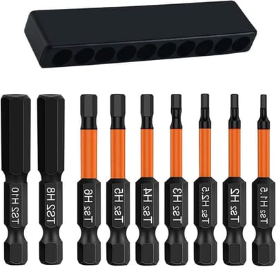 MK Stoer -Inbussleutel schroevendraaierset - handige schroevendraaierset - met zeskantbits - 1/4 inch zeskantschacht - voor elektrische apparaten - geschikt voor doe-het-zelvers - zwart-metaal.