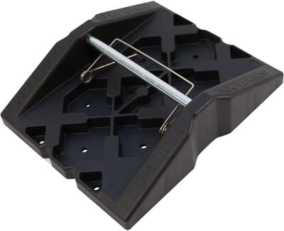 Ondersteuningsplaten Hoekpoten - Set steunplaten - Stabiliseren Caravan - Clip en vergrendelingssysteem - 31 x 7 x 18 cm - Zwart