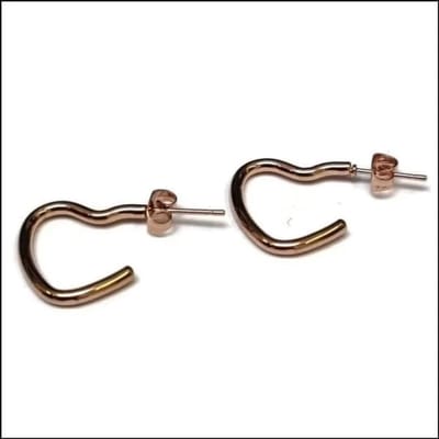 Aramat Jewels | Oorbellen | Stalen Hartvormige Hoepel Oorbellen | 20mm / Rosékleurig | |2mm | Staal | Volwassenen | Verkleurd niet