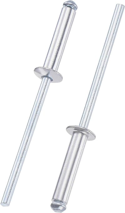 Aluminium blindklinknagels 3,2 mm x 15 mm, zilveren popklinknagels voor metalen bevestiging, open-end blindklinknagels voor doe-het-zelf projecten, meubels en reparaties, 60 stuks, sterke bevestiging en duurzame kwaliteit