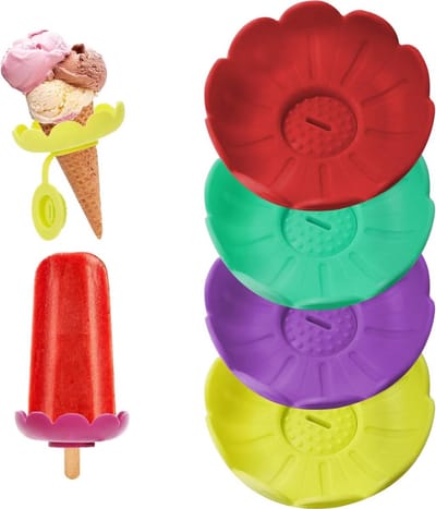 Popsicle houders set van 4, silicone druppelvrije ijsvormpjes, BPA-vrij en herbruikbaar voor kinderen