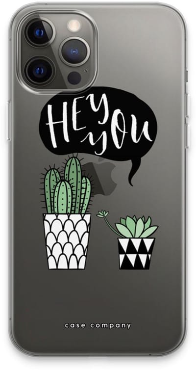 Case Company® - Hoesje geschikt voor iPhone 13 Pro Max hoesje - Hey you cactus - Soft Cover Telefoonhoesje - Bescherming aan alle Kanten en Schermrand