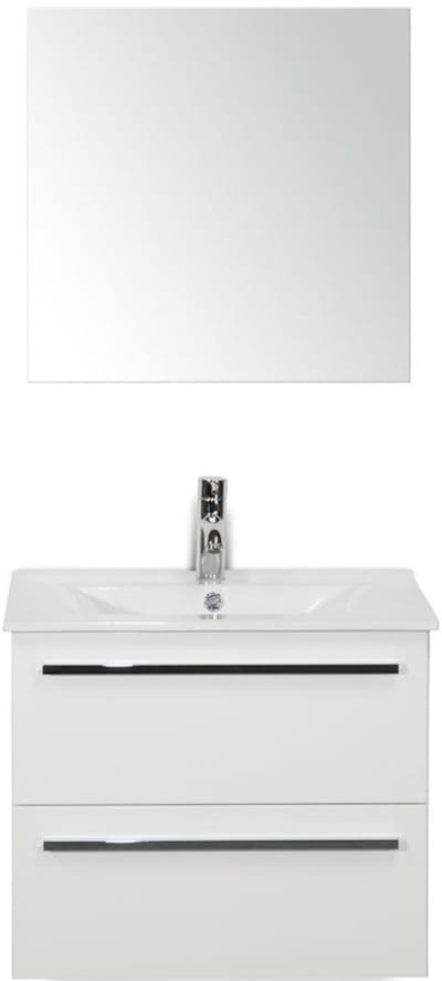 Seville Badmeubelset 60 cm - Wit Hoogglans - Keramische Wastafel Wit Enjoy met Spiegel