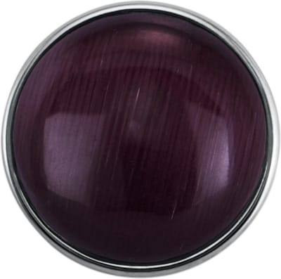 Quiges - Dames Click Button Drukknoop 18mm Cat Eye Glas Paars - EBCM139