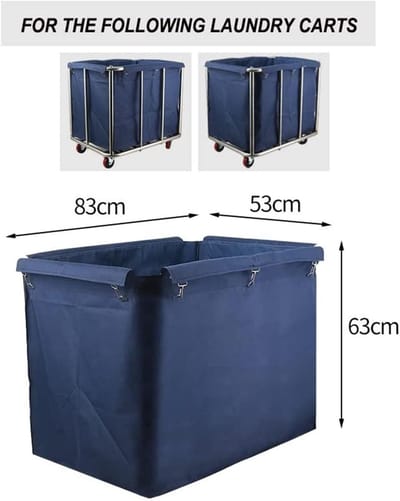 Vervangende voeringzak - Wasmand tas - Kleding sorteren - Grote capaciteit - 83x53x63cm - Blauw