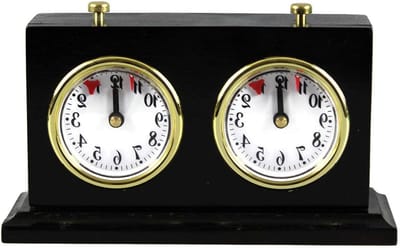 Analoge Schakelaar - Scherm Tijd - Schaakwedstrijden - Mechanisch Wind-up - 15x9x4 cm - Houtskool