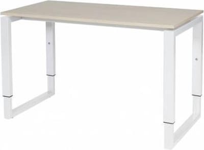 Verstelbaar Bureau - Domino Plus 120x60 Eiken - wit frame
