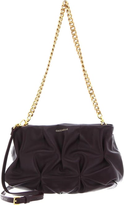 COCCINELLE Leren Schoudertas Avondtas Ophelie Goodie Handbag Darkbrown Donkerbruin