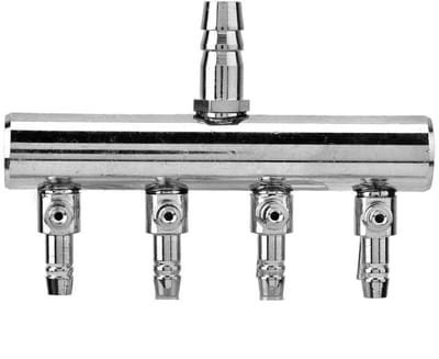Dailygoods- Luchtpomp Regelklep 4-weg - Roestvrij Staal - Instelbaar - Luchtventiel - Slangadapter 8mm/4mm - Nauwkeurige Luchtvolume Regeling