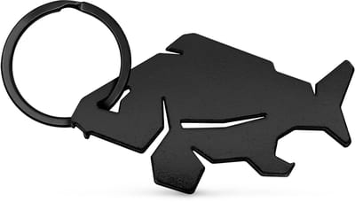Vis Sleutelhanger Karper + Flesopener Zwart Keyring Carp Fles Opener Viscadeau Vissen Cadeau Visser