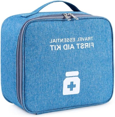 JGS Premium - Lege EHBO-tas voor op reis - Blauw - Draagbare medicijntas met noodmedicijnen - Medische tas voor vrije tijd