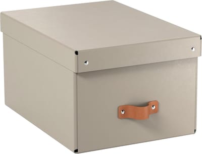 Famanu – Duurzame Opbergdozen - Compatibel met Kubuskasten & Wandplanken - Stapelbare Organiser van 17L - voor Thuis & op Kantoor (27 x 37 x 20cm - Beige)