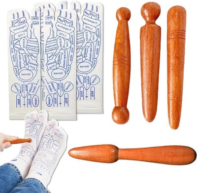 Voetmassage Set: Acupressuur Sokken, Voetmassagesokken en Triggerpoint Massageapparaat - Verlicht Vermoeidheid - Ontspanning voor Dames en Heren