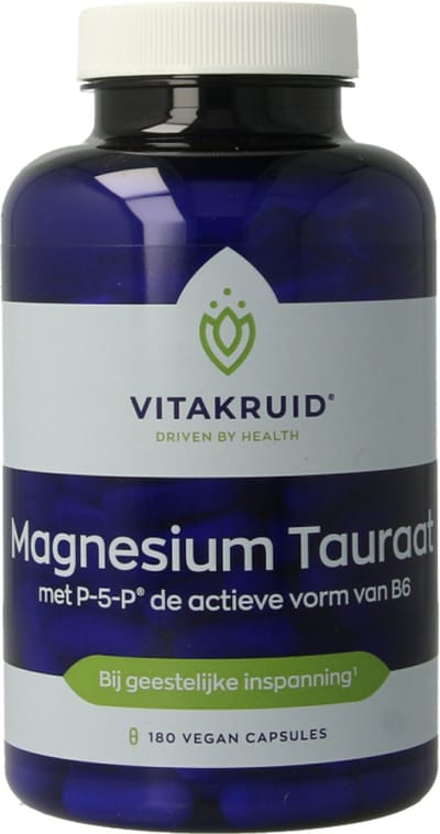 Vitakruid - Magnesium tauraat met P-5-P - 180 Vegetarische capsules