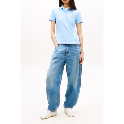 Tommy Hilfiger Tjw Slim Essential Polo Light Powdery Blue Taglia: XS | Polo Outlet | Donna | Blu